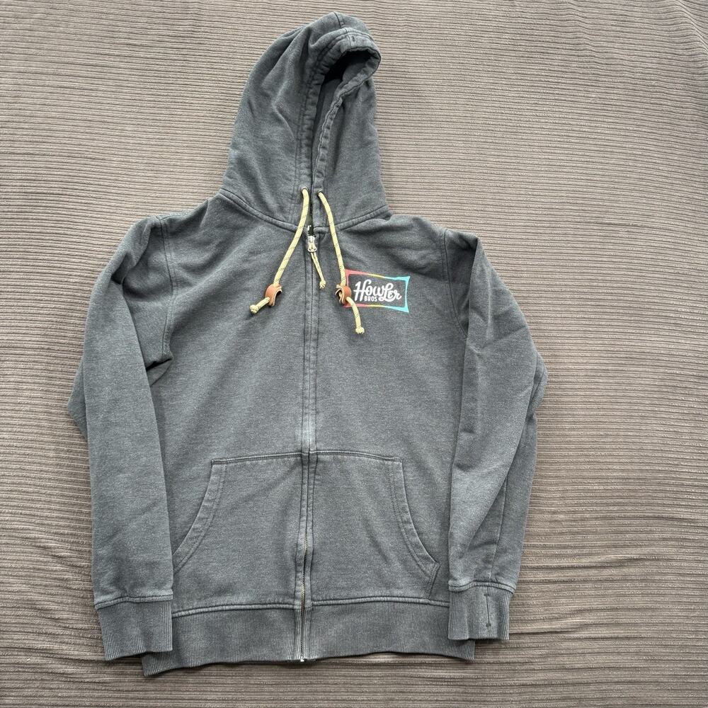 Howler Brothers Hoodie Men‎ Small Grey Cotton Full Zip Outdoors Hiking Casual.